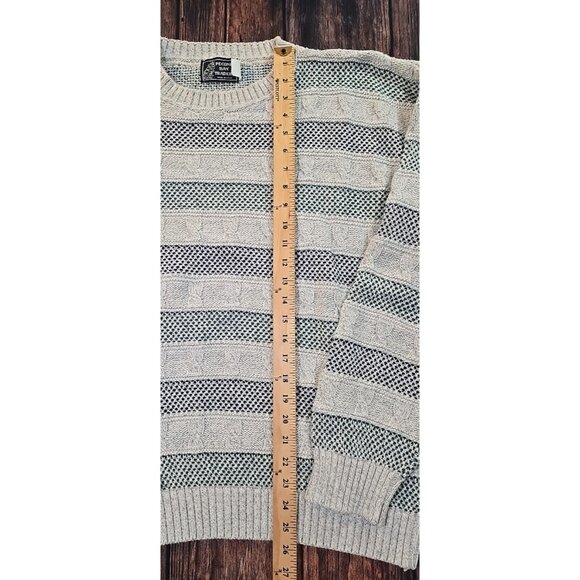 Peconic Bay Traders Vtg Sweater Cable Knit 100% Cotton Pullover USA Made Men's L - Picture 3 of 9